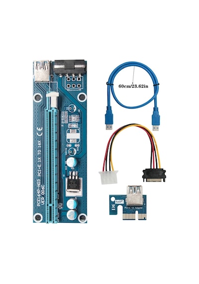 Pcı-E 1X To 16X Usb 3.0 Riser Yükseltici Kart 4747A Uzatma Eth Bt