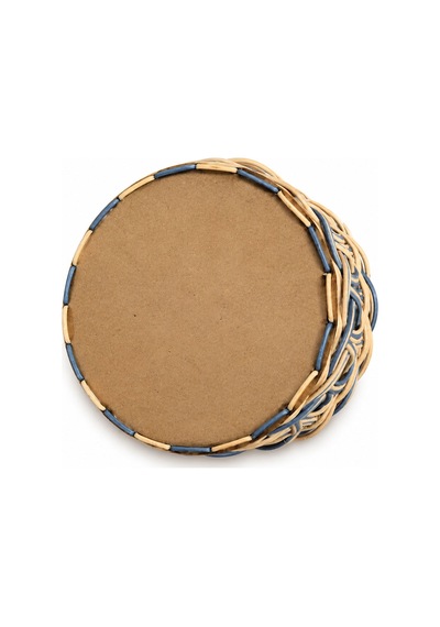 20 Cm Yuvarlak Bambu Çok Amaçlı Sepet El Örgüsü Dekoratif Organizer Ahşap