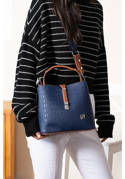 Just Polo Kadın Orta Boy 3 Bölmeli Ayarlanabilir Askılı Şık El & Omuz Çantası Shoulder Bag Ebat : 22 X 20 Cm Lacivert Camel 61044210