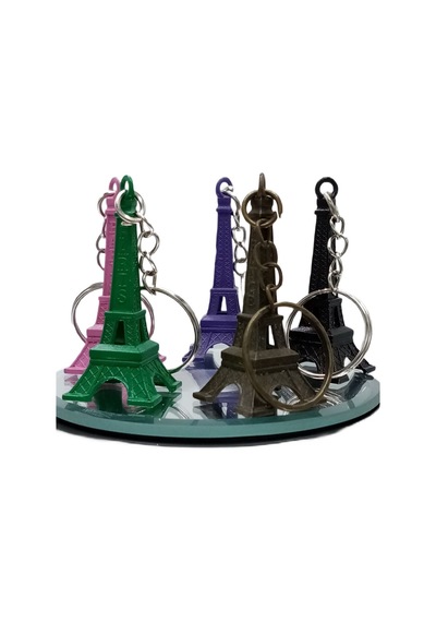 Paris Eyfel Kulesi 3D Metal Anahtarlık Renkli 5 Adet