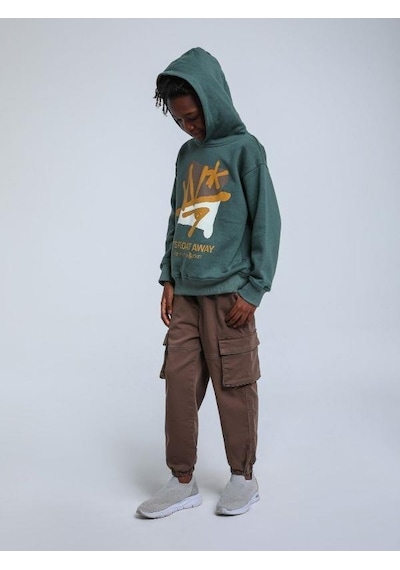 Jack Lions Erkek Çocuk Desenli Şardonlu 3 İplik Sweatshirt-14259 YESIL