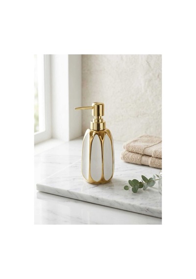 Porselen Sıvı Sabunluk - Lüks Banyo Ve Mutfak Sabunluk - 350 Ml Beyaz - 887961818 Beyaz