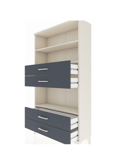Arges Dolap 3 Raflı 4 Çekmeceli 88x30x163 Aytaşı-antrasit Aytası