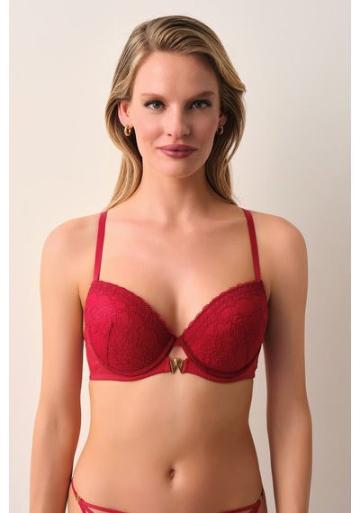 Suwen Passion Dantelli Yarı Destekli Balenli Sütyen St4451609a102 Bordo