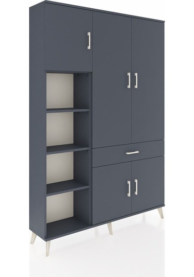 Arges Dolap 8 Raflı Tek Çekmeceli 5 Kapaklı 132x30x195 Antrasit-antrasit/antrasit Antrasıt/antrasıt Arges Dolap 8 Raflı Tek Çekmeceli 5 Kapaklı 132x30x195 Antrasit-antrasit/antrasit Antrasıt/antrasıt