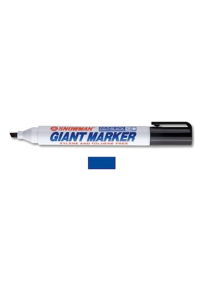 Snowman Cg-12t M Kesik Uçlu Permanent Markör, Mavi Diğer