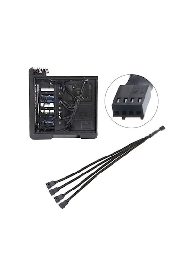 4 Port Fan Çoklayıcı Y Pwm Kablosu 4987A Splitter 3 4 Pin Switch
