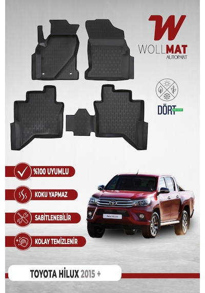 Toyota Hilux Paspas 2015 Sonrası 3d Havuzlu Paspas Seti