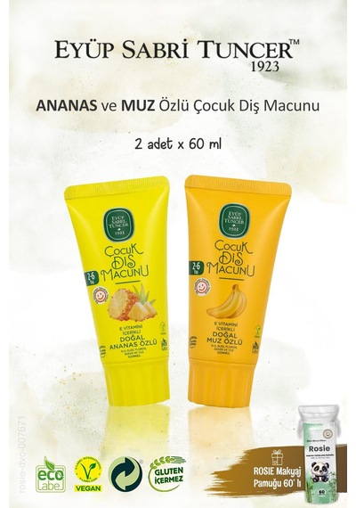 Est Muz Ve Ananas Özlü Çocuk Diş Macunu 60 Ml, Rosie Hediye