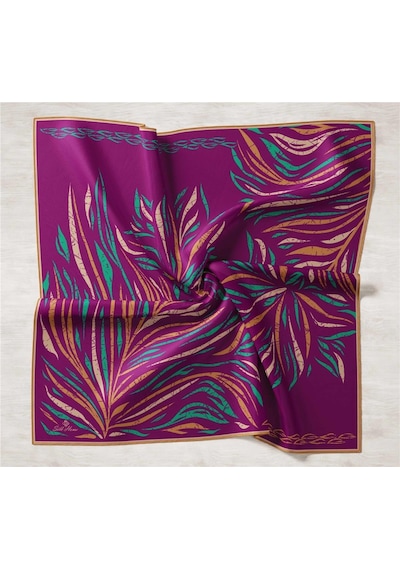 Silk Home Mürdüm Desenli Tivil İpek Eşarp 11432-04 Çok Renkli