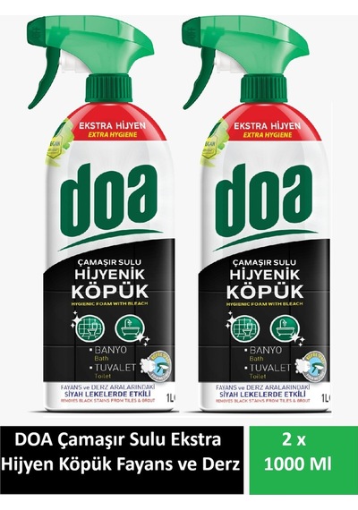 Çamaşır Sulu Hijyenik Köpük Fayans Ve Derz Temizleyici Ekstra Hijyen 1 Lt X 2 Adet - 886083884 Diğer