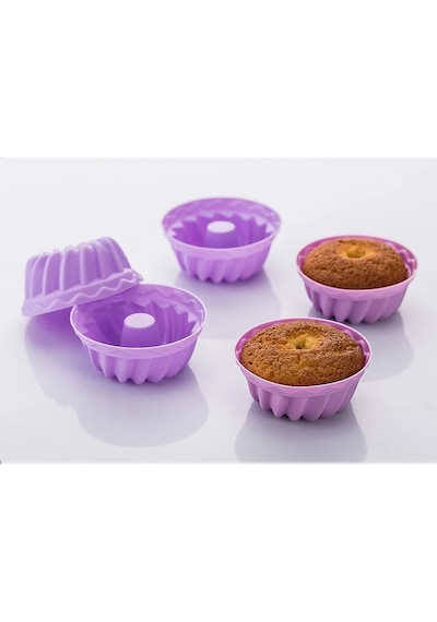 Yapışmaz Renkli Silikon Muffin Kek Kalıbı 6Lı