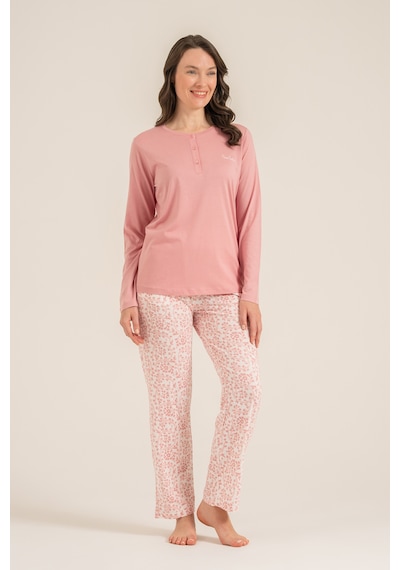 Pierre Cardin 9270 Modal Uzun Kol Kadın Pijama Takımı Pembe