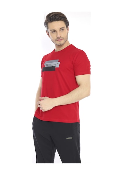 Escetic Erkek Spor Kırmızı Bisiklet Yaka Slim Fit T-Shirt-3358