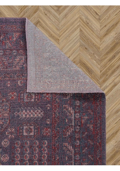 Antik 1113 Klasik Vintage Salon Halısı Mor Retro Mutfak Halısı Tozumaz İnce Makine Halısı Mor
