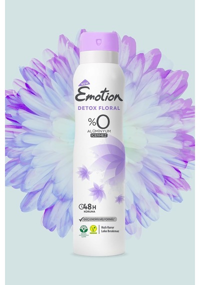 Detox Floral Kadın Alüminyumsuz Vegan Deodorant, 4x150 Ml, Hızlı Kurur, Leke Bırakmaz