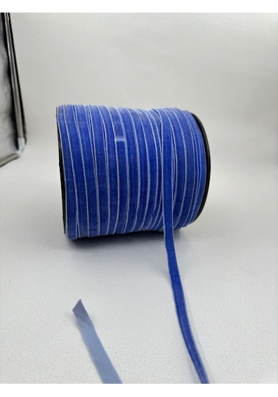 Paşateks- 1 Cm Düz Kadife-5 Metre -es.mavi