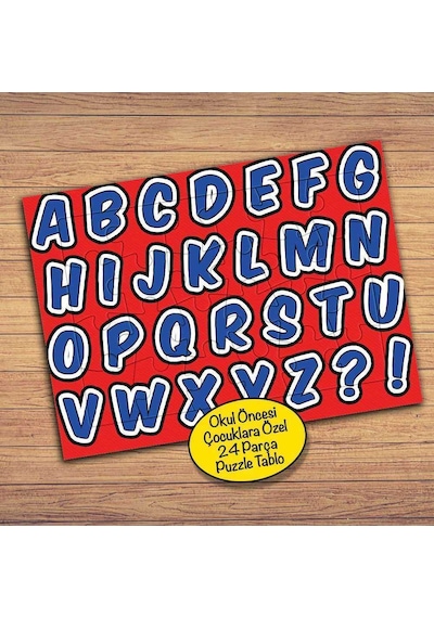 Renkli Türk Alfabesi Çocuklara Özel Puzzle Yapboz Tablo-177pz