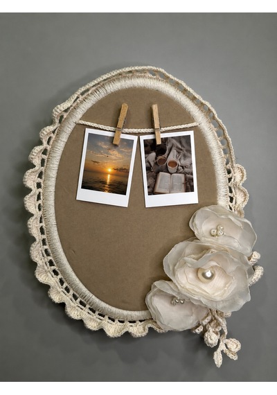 Vintage Dantelli Fotoğraf Ve Not Panosu