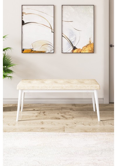Canisa Concept Zen Serisi 80x132 Mdf Açılabilir Beyaz Masa Takımı 4 Krem Sandalye Ve 1 Bench Masa Beyaz Sandalye Ve Bench Krem Canisa Concept Zen Serisi 80x132 Mdf Açılabilir Beyaz Masa Takımı 4 Krem Sandalye Ve 1 Bench Masa Beyaz Sandalye Ve Bench Krem