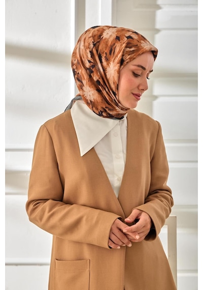 Silk Home Velora Eşarp 161001-02 Siyah, Krem, Kahverengi, Taba