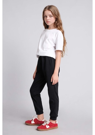 Defacto Jogger Fıt Esnek Belli Cepli Eşofman Altı Kız Çocuk Y1226a626aubk81 Siyah-bk81