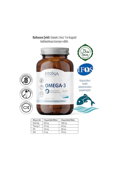 Fıtrina Omega-3 Balık Yağı 60 Kapsül