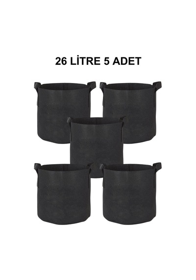 Grow Wizard Kumaş Saksı Pot 26 Litre 5 Adet