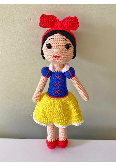 Amigurumi Pamuk Prenses Bebek Kız Çocuk Örgü Oyuncak Bebek
