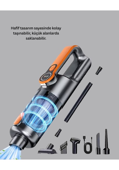 Northcity Mini El Süpürgesi Çok Başlıklı Kablosuz Vakum Güçlü Emiş Numaratör li
