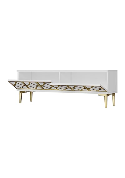 Tsa1237bg Lem Tv Sehpası Beyaz-gold 120cm