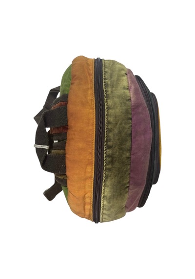 Dark Cotton Kaliteli Vintage Salaş Yıkama Kumaş Disayn Günlük Gezi Okul Sırt Çantası 30cmx40cm Sarı - Siyah