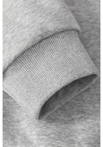 Cool Tarz Unisex Gri Fermuar Kapüşonlu Sweatshirt Gri Gri
