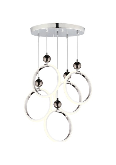 Ld 073 5 Model Krom 3 Renkli Salon Ve Oturma Odası İçin İdeal Alüminyum Avize, 35x70 Krom