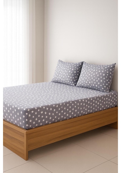 Üntaş 160x200 Çift Kişilik Lastikli Çarşaf Takımı Gri