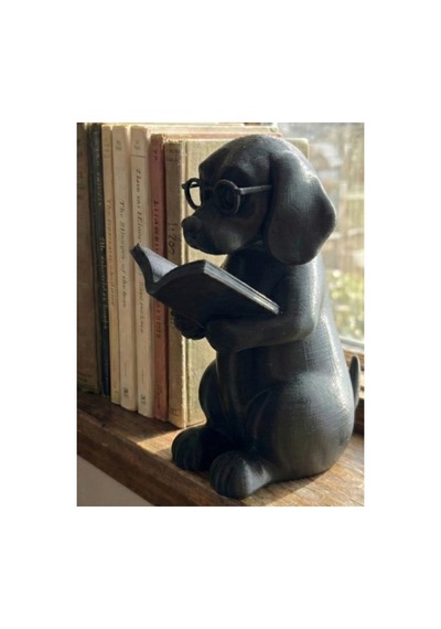 Kitap Okuyan Köpek Figür 15cm
