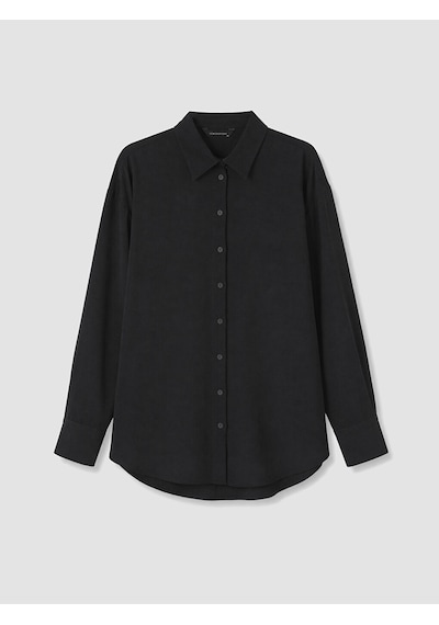 Lcw Everyday Siyah Dokulu Oversize Kadın Gömlek