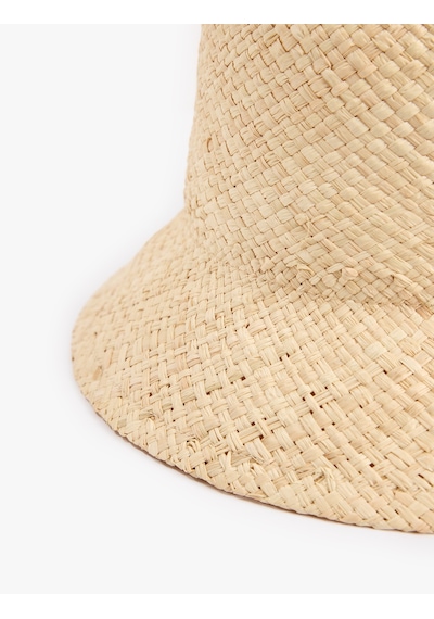 Koton Bucket Hasır Şapka Ekru 6sak40092aa