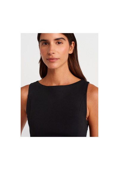 Dilvin 21001 Kayık Yaka Peplum Top Siyah