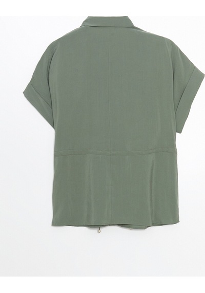 Lcwaıkıkı Classic Haki Modal Karışımlı Oversize Kadın Gömlek Tunik