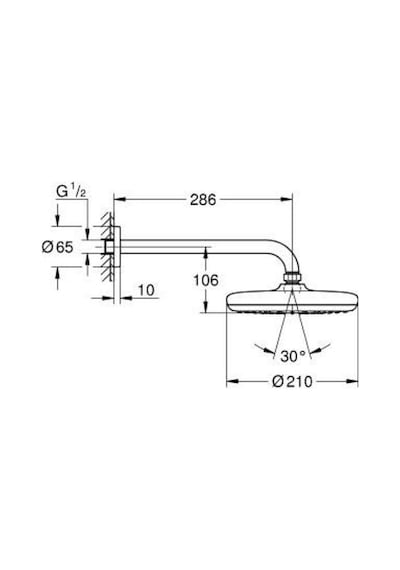 Grohe Tempesta 210 Tek Akışlı Tepe Duşu Seti 286 Mm - 1022182430 Siyah