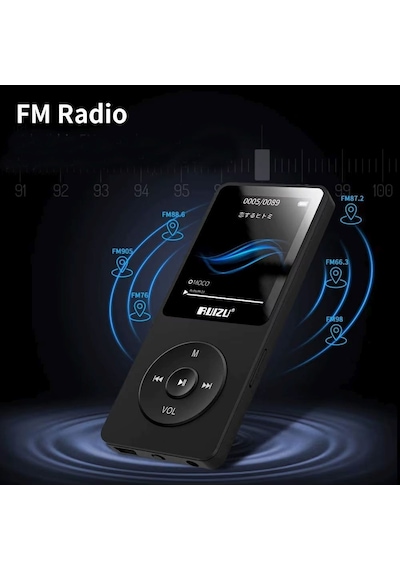 Ruizu X02-b Bluetooth 5.0 Ultra İnce Mp3 Mp4 Çalar Radyo 8gb Mp3 Player