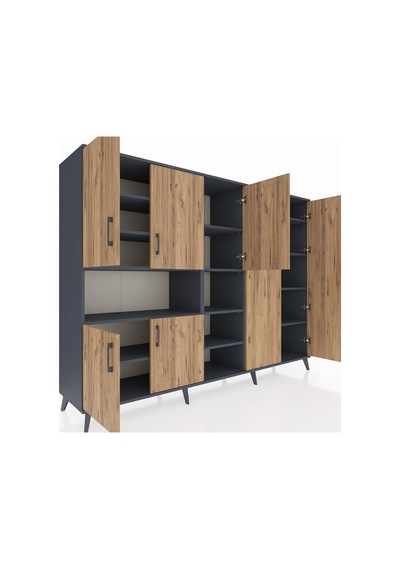 Hyperion Dolap 13 Raflı 7 Kapaklı 220x44x163 Antrasit-çam/antrasi Antrasit-çam/antrasit Hyperion Dolap 13 Raflı 7 Kapaklı 220x44x163 Antrasit-çam/antrasi Antrasit-çam/antrasit