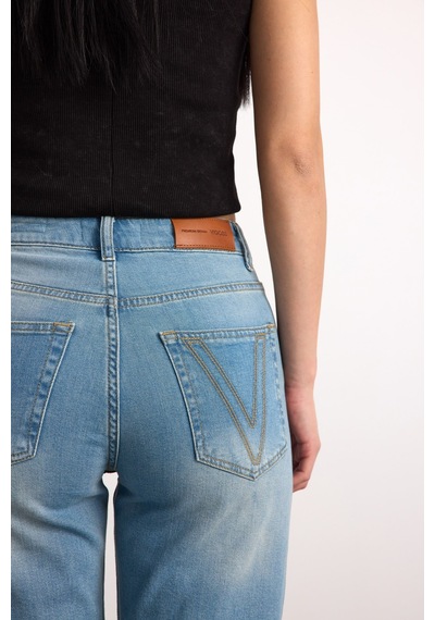 40391-73603 Kadın Mom Fit Mıd Waıst Denim Şort 40391-73603 mavi