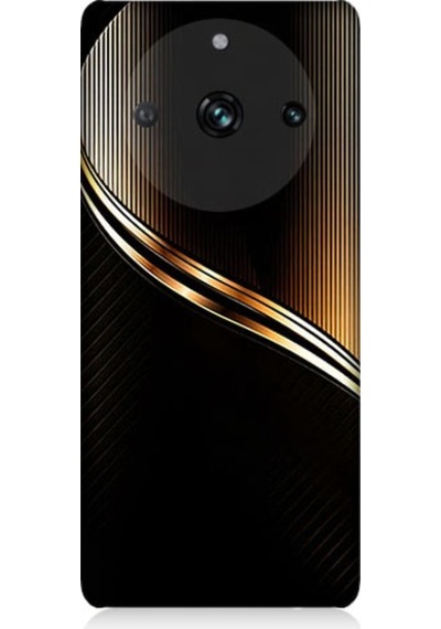Realme 11 Pro Plus Uyumlu Altın Şerit Desenli Silikon Kılıf