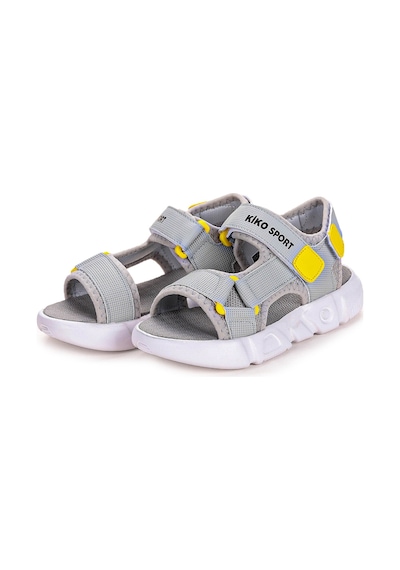 Kiko Kids Cırtlı Yürüyüş Erkek Çocuk Sandalet 2722-27 Gri - Sarı