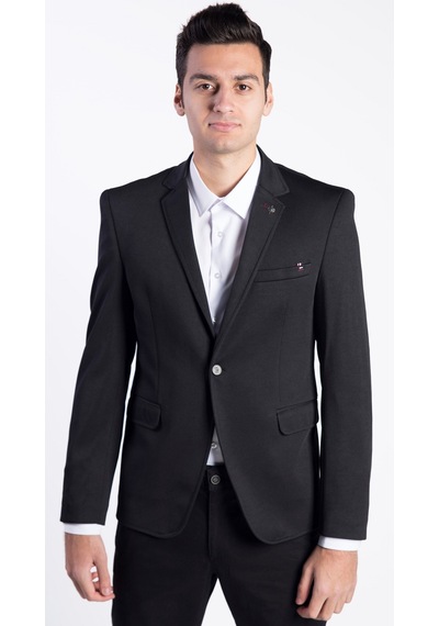 Sposo 5109 Dar Kalıp Yarım Astarlı Siyah Erkek Blazer Ceket Siyah