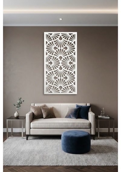 Dekoratif Panel Metal Duvar Tablosu - Duvar Sanatı - Duvar Dekoru - Beyaz