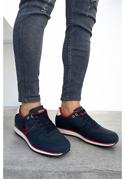Erkek Günlük Cilt Sneaker Ayakkabı Lacivert - Beyaz-lacivert - Beyaz Lacivert - Beyaz