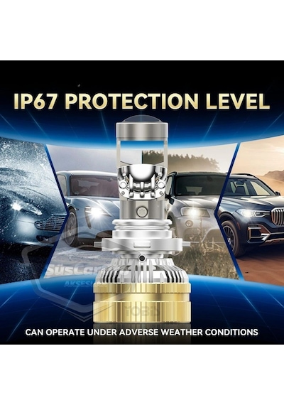 H7 Lazer Mercekli Far Ampulü Ufuk Çizgili Otomobil Araç Motosiklet Uyumlu Profesyonel Mini Projektör Led Beyaz Led Xenon Lamba 8200lm Şimşek Etkili Uzun Kısa 2 Adet 12/36v 55w